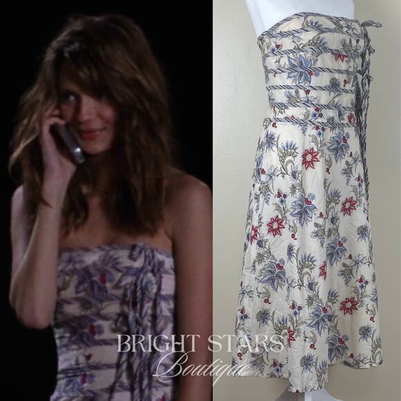 Rare Strapless Floral Dress ASO Marissa Cooper The OC Mischa Barton Vintage Y2K - Picture 2 of 10
